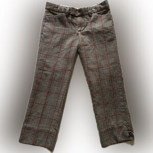 Vintage 2000 Abercrombie & Fitch Wool Plaid Brown and Peach Cropped Dress Pants